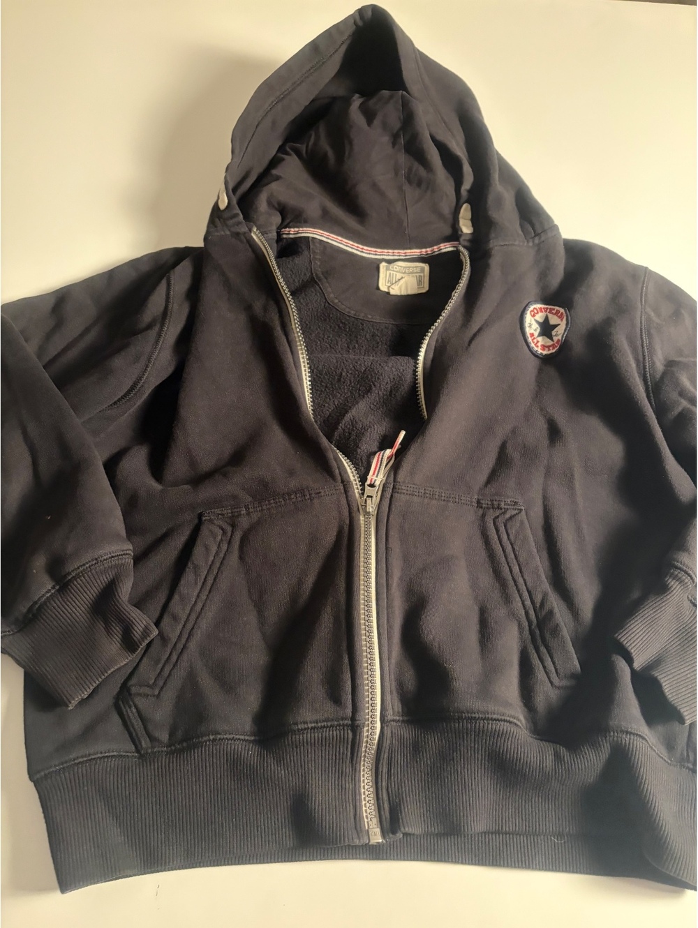 Converse All Star Black Zip-Up Hoodie Sweatshirt Kids 12-13Y